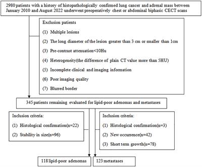 Small hyperattenuating adrenal nodules in patients with lung cancer: Differentiation of metastases from adenomas on biphasic <mark class="highlighted">contrast-enhanced computed tomography</mark>